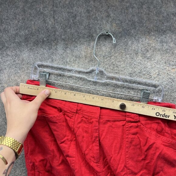 Pendleton Pants Womens 8 Red Linen Blend Cropped Casual Capri Pockets Summer - Picture 6 of 10